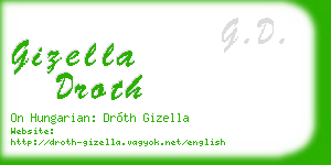 gizella droth business card